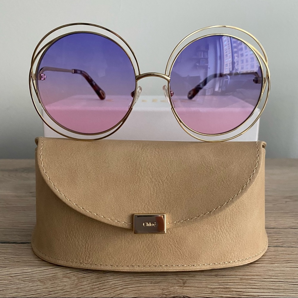 Chloe Gradient Purple and Gold Sunglasses
